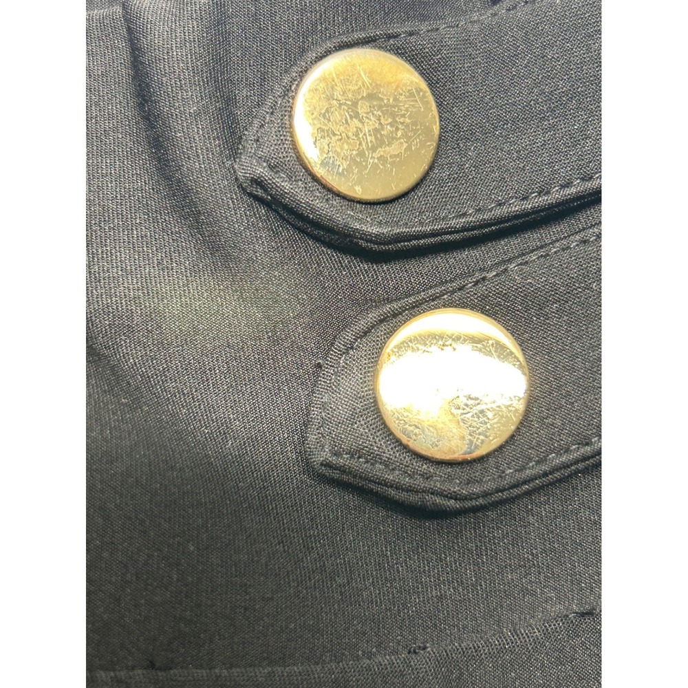 Harper Black High Waisted Sailor Button Trousers Petite Large Pull On Stretch - Picture 6 of 10
